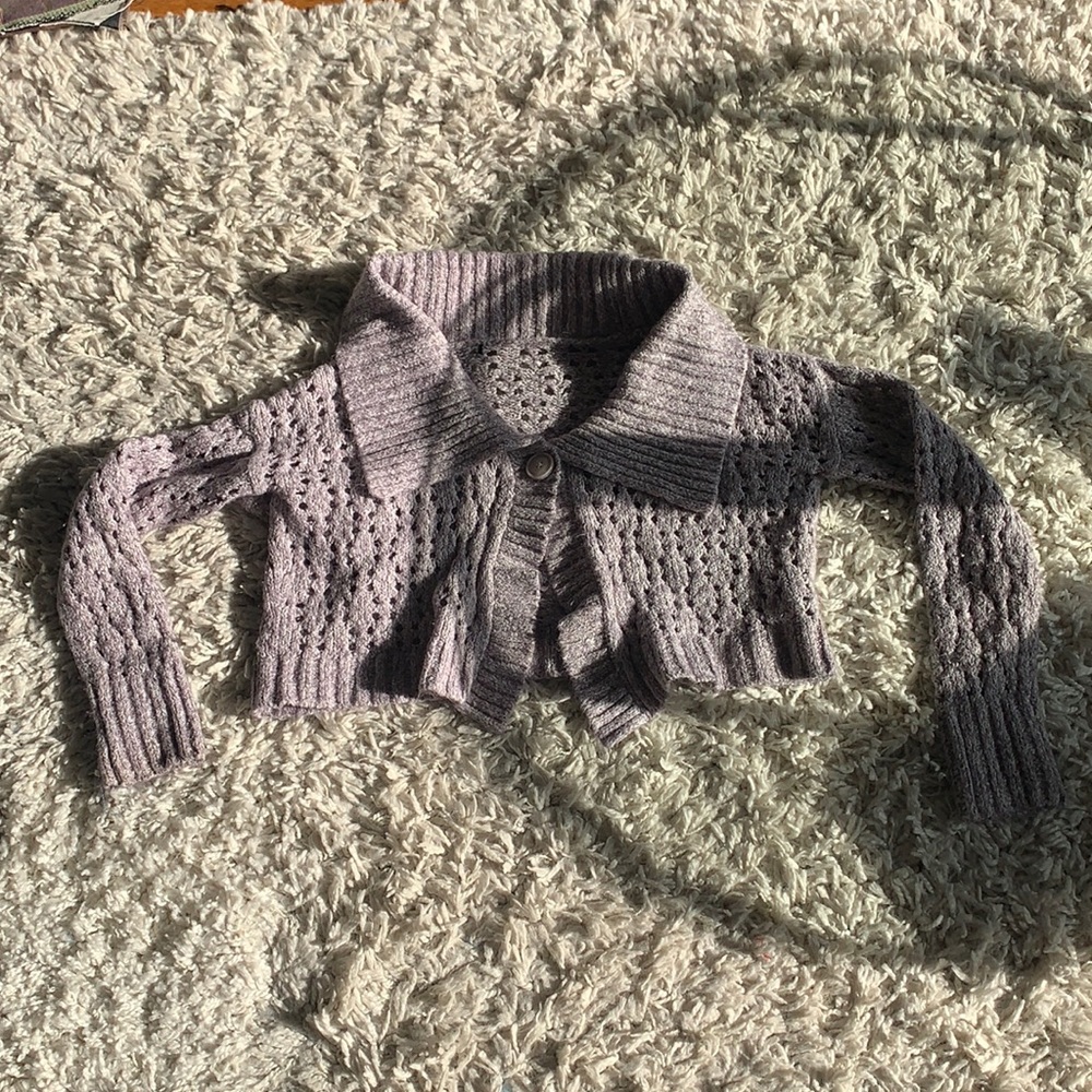 Purple cropped cardigan